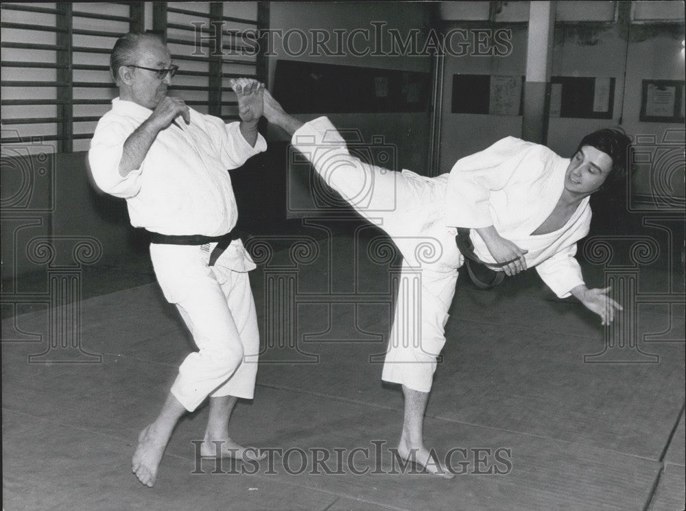 1971 Press Photo Thierry le Luron Training With Teacher Olivier-Pierre Goin-Historic Images