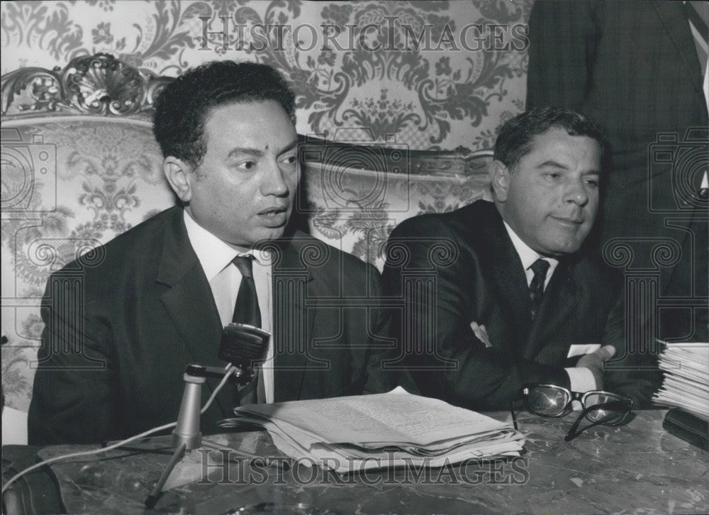 1969, Saleh Massaud Dusyr & Lybian Ambassador Abdalla Sikta; Rome - Historic Images