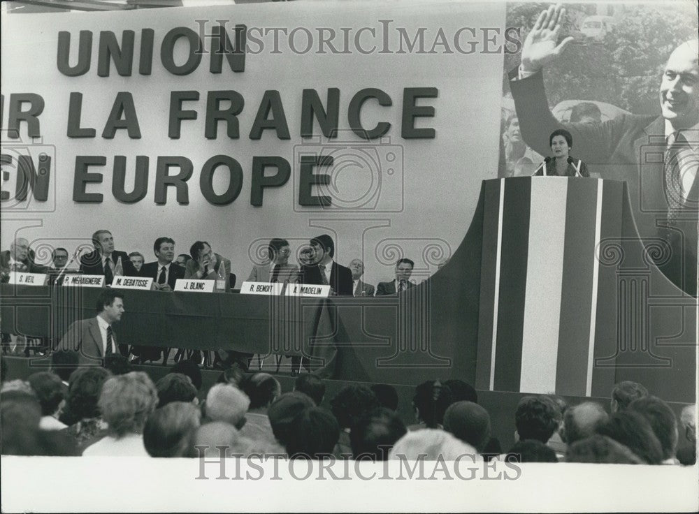 1979, Simone Veil Speaks at "Union pour la France en Europe" Meeting - Historic Images