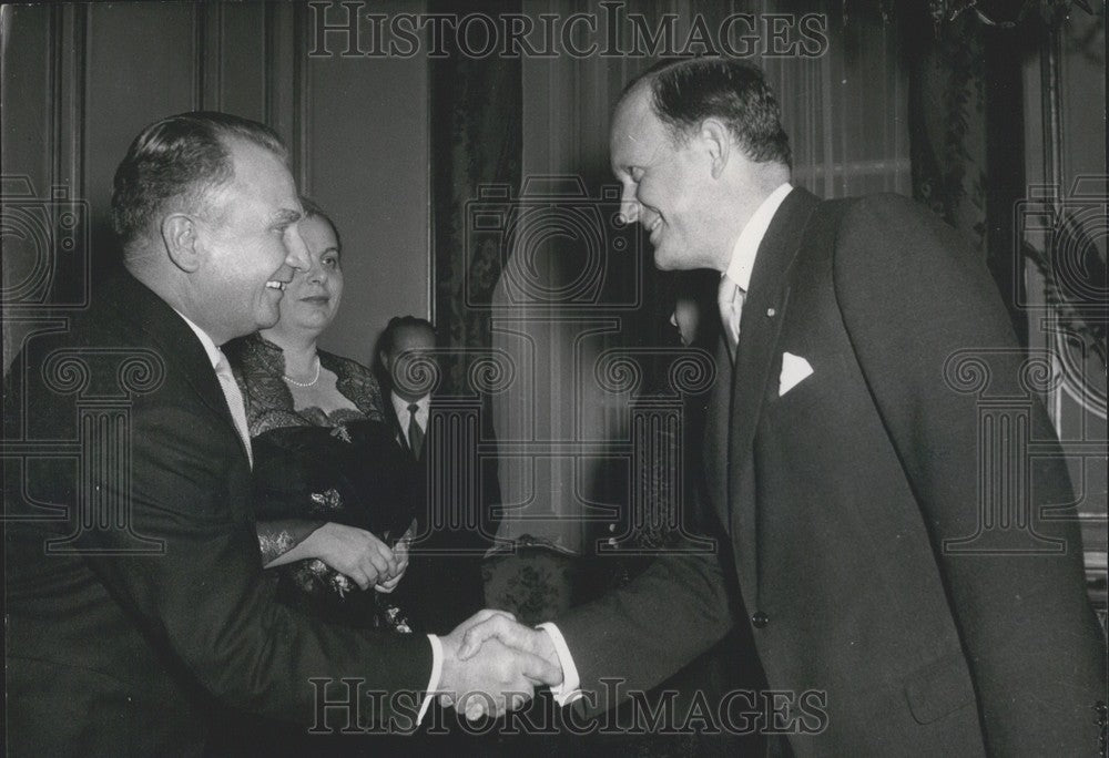 1954, Soviet Ambassador Vinogradov Welcomes Douglas Dillon Embassy - Historic Images