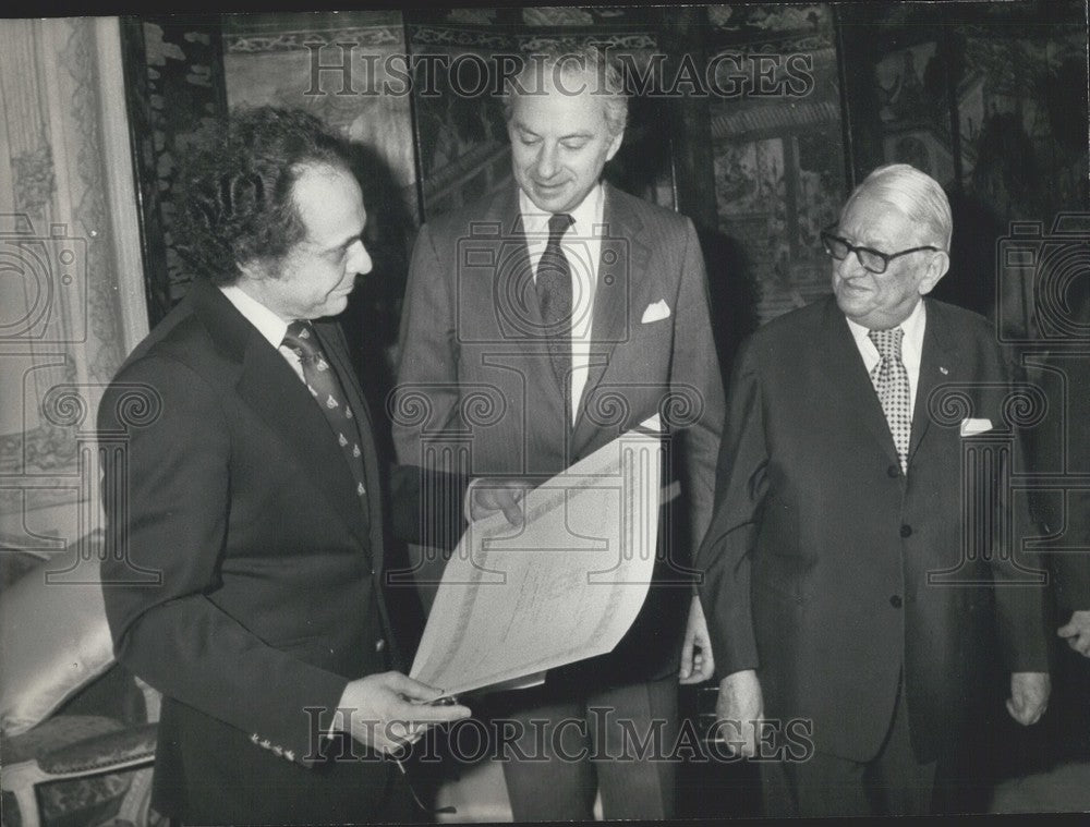 1978, Lorin Maazel, Arthur Hartman, and Henri Sauguet - Historic Images