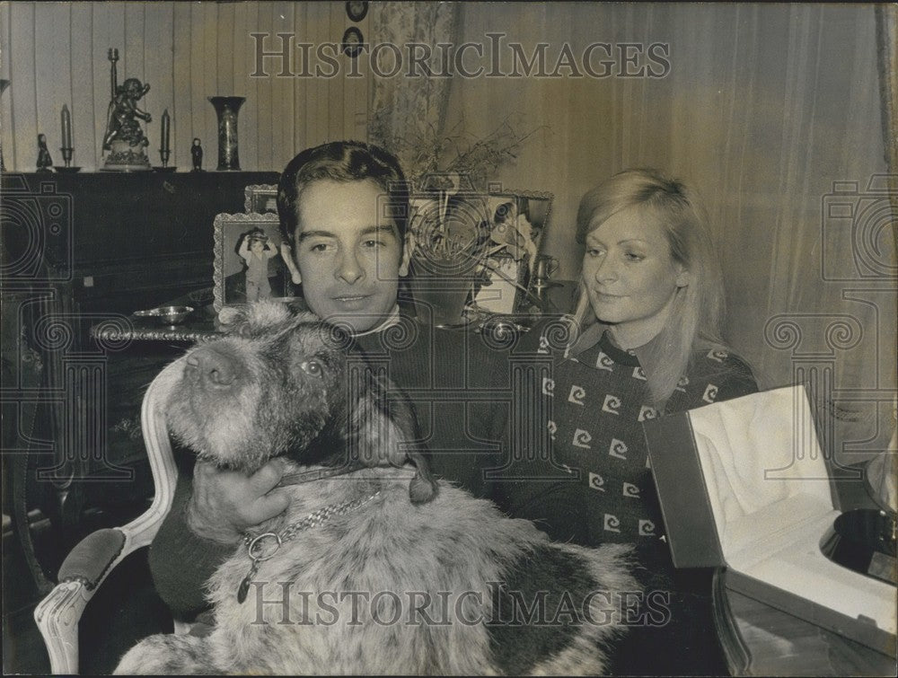 1973 Jockey Yves Saint Martin &amp; Wife With Dog - Historic Images