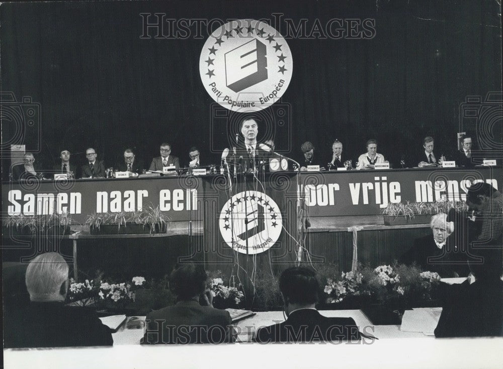 1978 Press Photo Belgian Prime Minister Leo Tindemans at Popular Party Congress-Historic Images