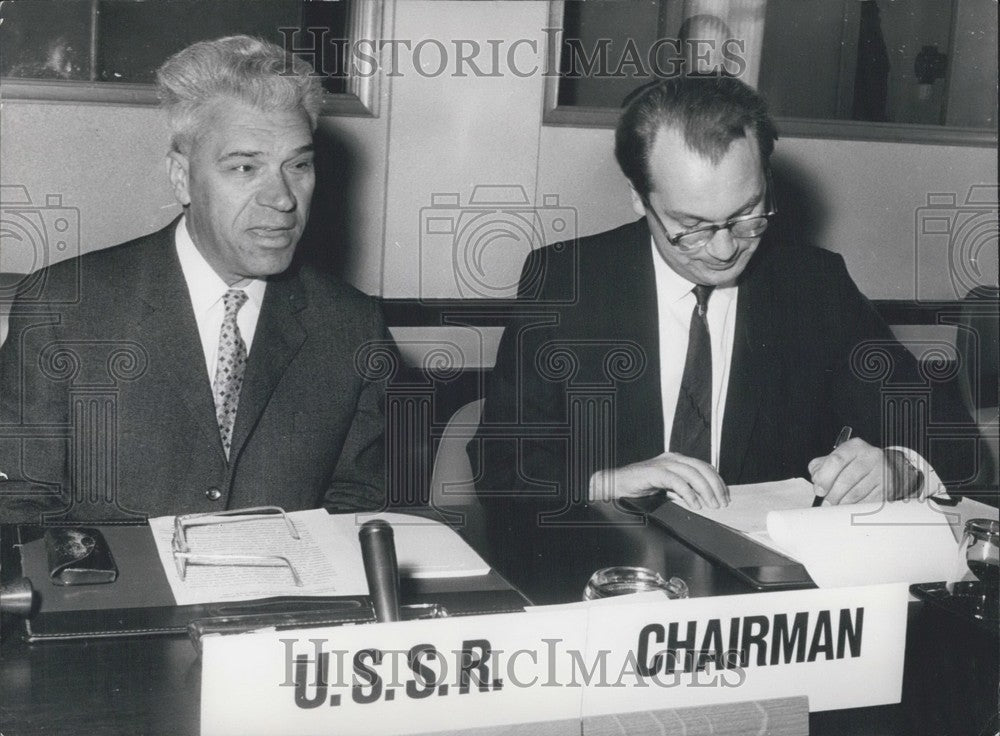 Press Photo Geneva Disarmament Conference: Semion Tsarapkine and William Foster-Historic Images