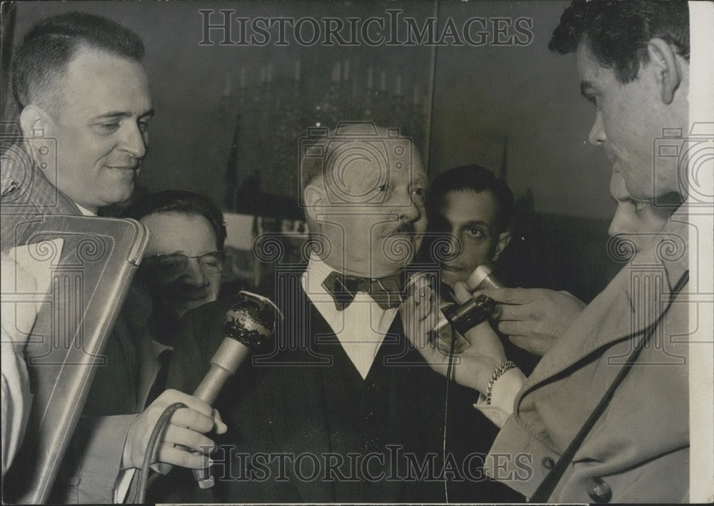 1957, Prime Minister Le Troquer Leaves Meeting with President Coty - Historic Images