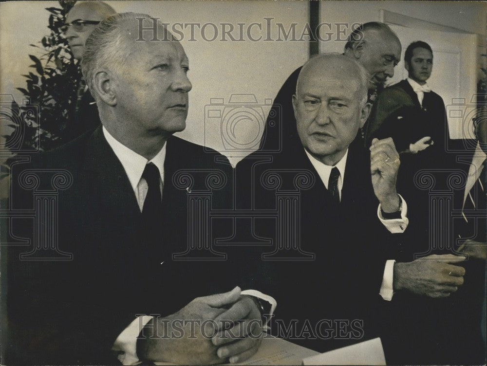 1972 Press Photo Pierre Messmer and Mayor of Strasbourg Pflimlin in Alsace-Historic Images