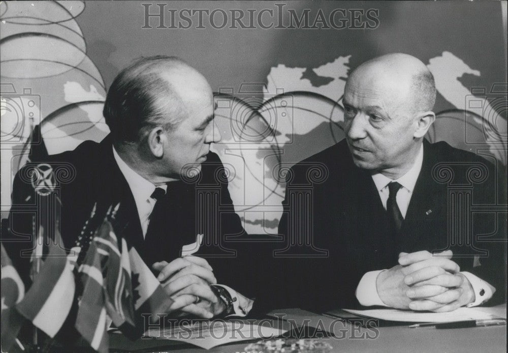 1966 Mr. Davies &amp; General Accard, NATO&#39;s Int Air Defense System Head - Historic Images