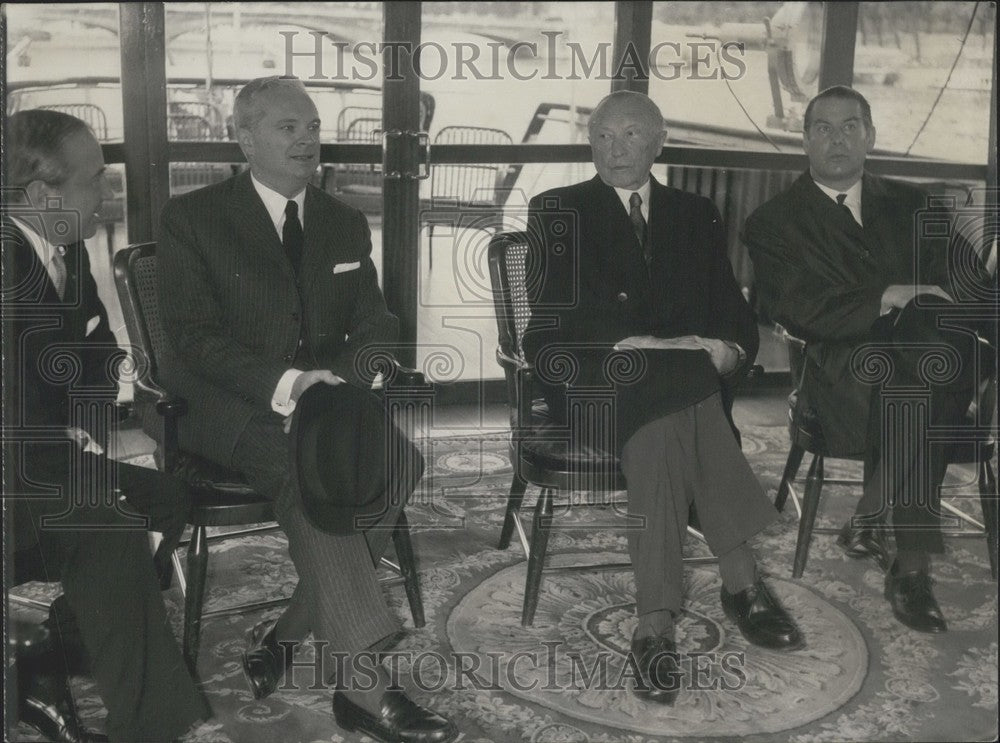 1962 Blankenhorn, Frey, Chancellor Konrad Adenauer & Schroeder - Historic Images
