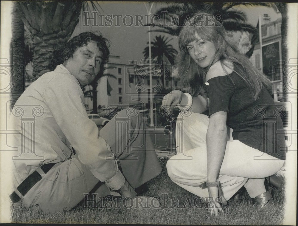 1972, Actors Donald Pilon &amp; Micheline Landtot La Croisette Cannes - Historic Images