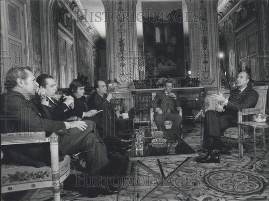 1974, J Daniel, A Fontaine, P Salinger, G Suffert, P Sabbagh, Pres. - Historic Images