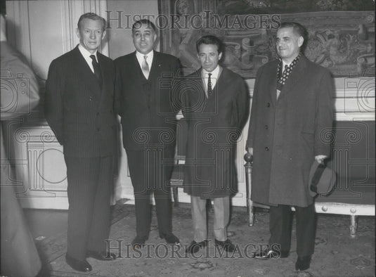 1962 Press Photo Couve de Murvillle, Cherkaoui, Guedira, & Balafrej-Historic Images