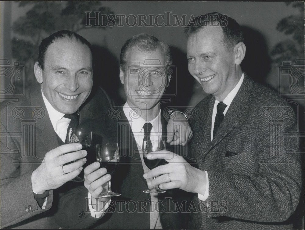 1965, Prize Winners Robert Valy, Peter Kassovitz, &amp; Chaval With Wine - Historic Images