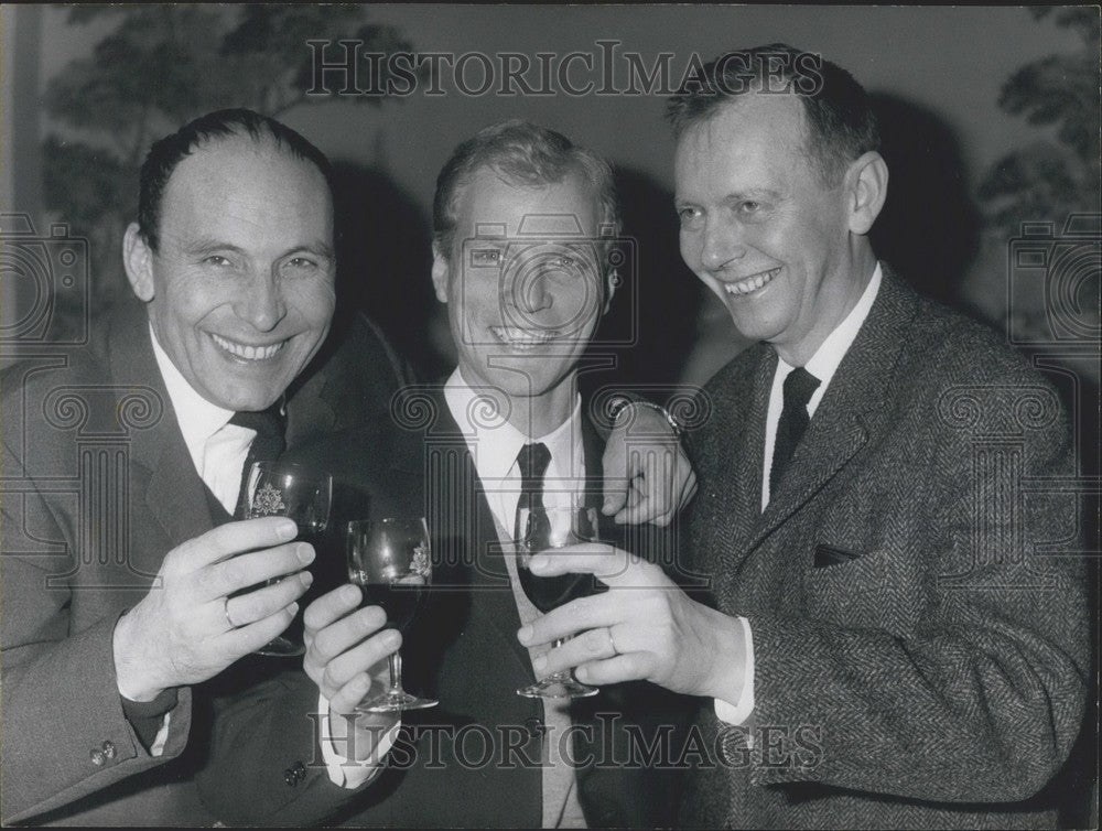 1965, Prize Winners Robert Valy, Peter Kassovitz, & Chaval With Wine - Historic Images
