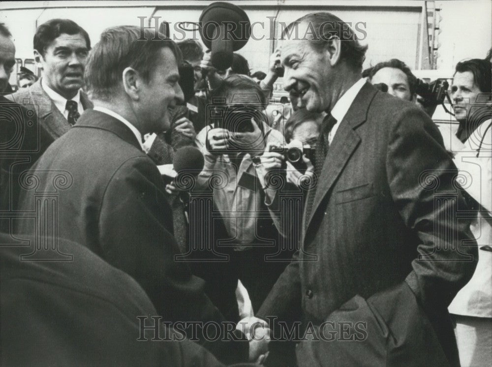 1972, Kurt Waldheim Shakes Prime Minister Olof Palme's Hand Stockholm - Historic Images