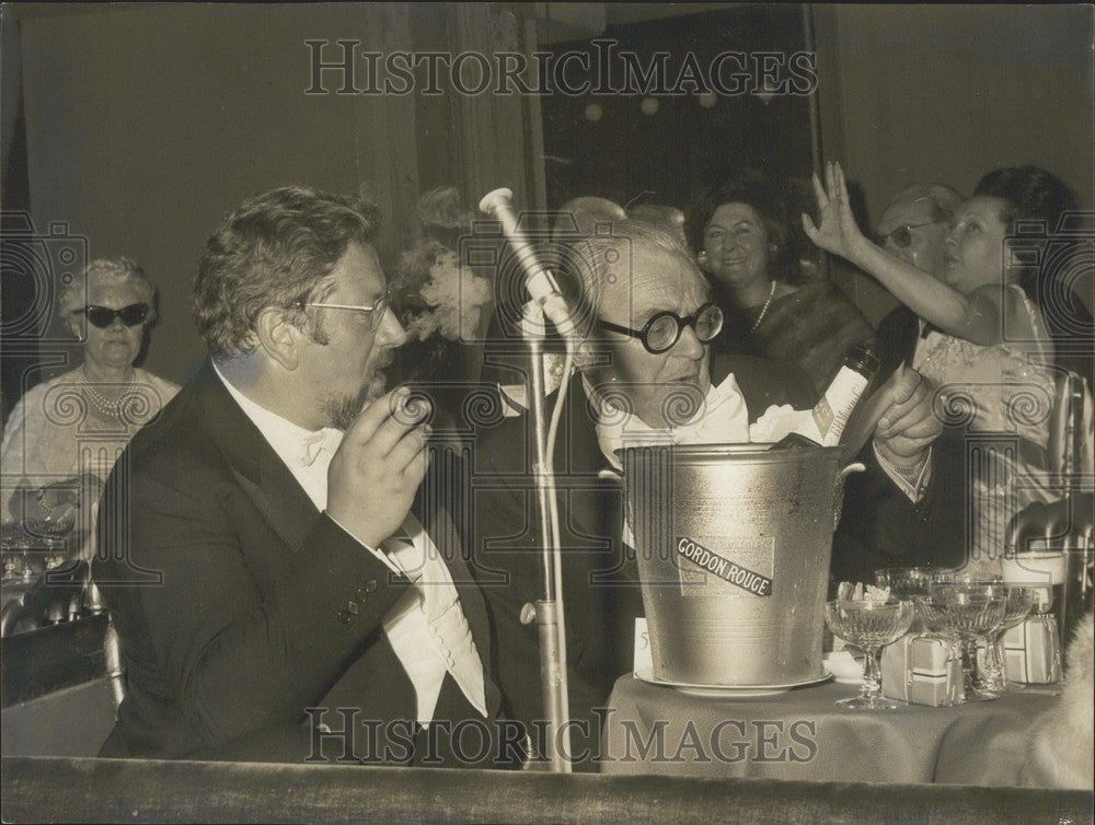 1966 Press Photo Marcel Achard and Peter Ustinov - Historic Images