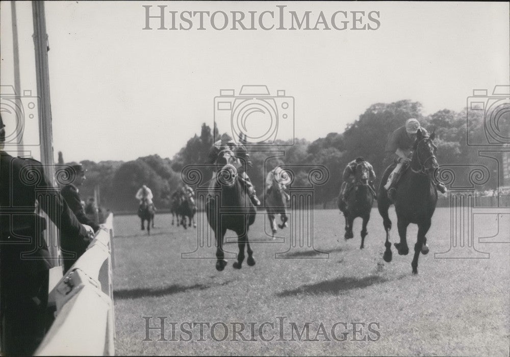 1952 Press Photo Auriban Wins Prix de Hocquart in front of Marsyad and Silmet - Historic Images