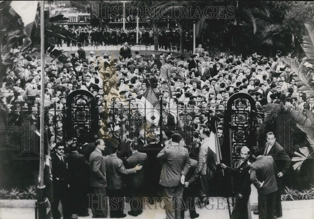 1956 Press Photo Demonstration for 11th Anniversary of WWII Victory in Algeria - Historic Images