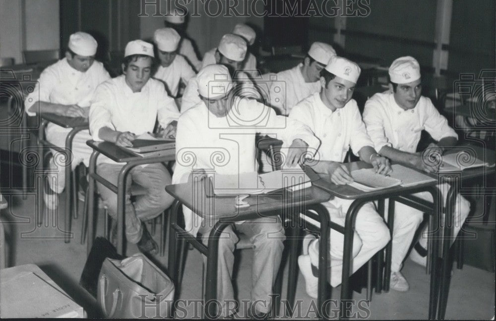 1970, Studying in an Abstract Cooking Class in Paris - Historic Images