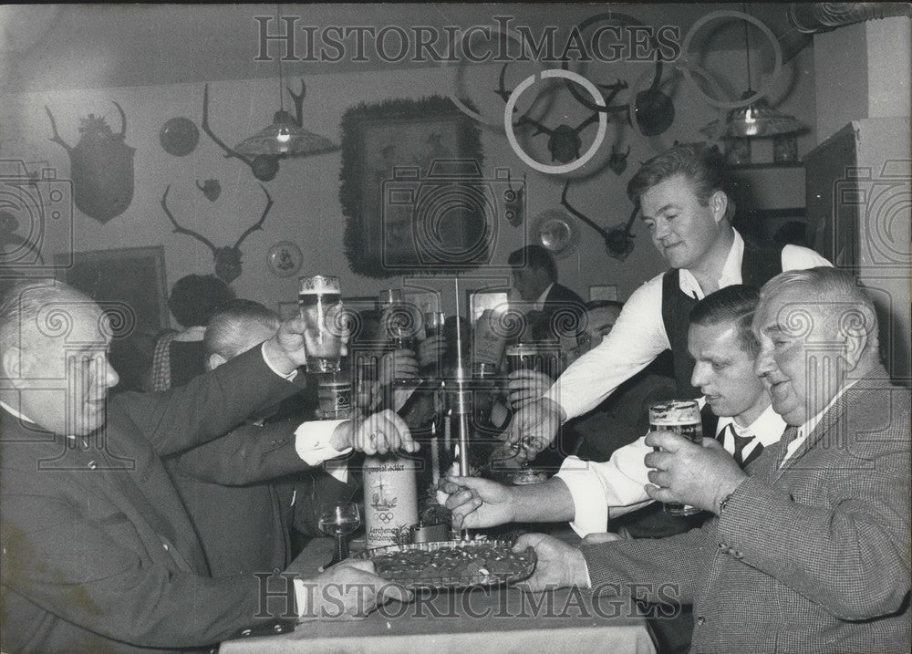 1968, Men in restaurant in Munich. - Historic Images