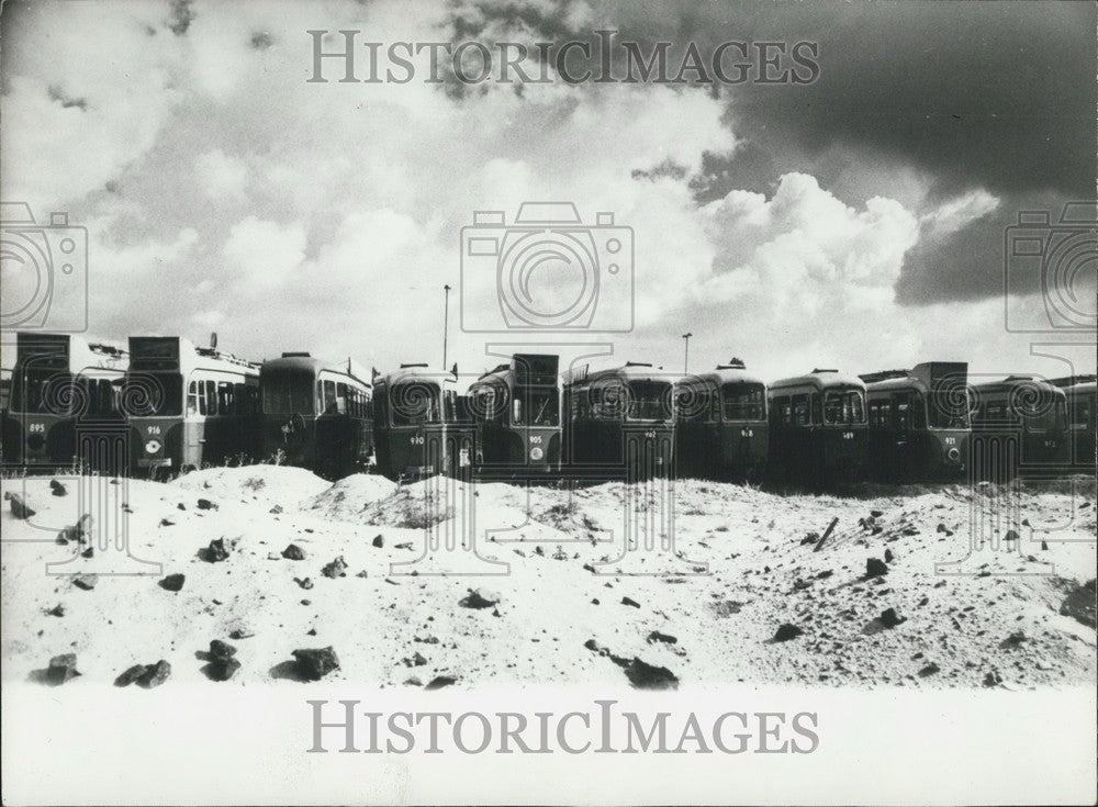 1979, Retired Tramways Parked Desert Outside Amsterdam - Historic Images