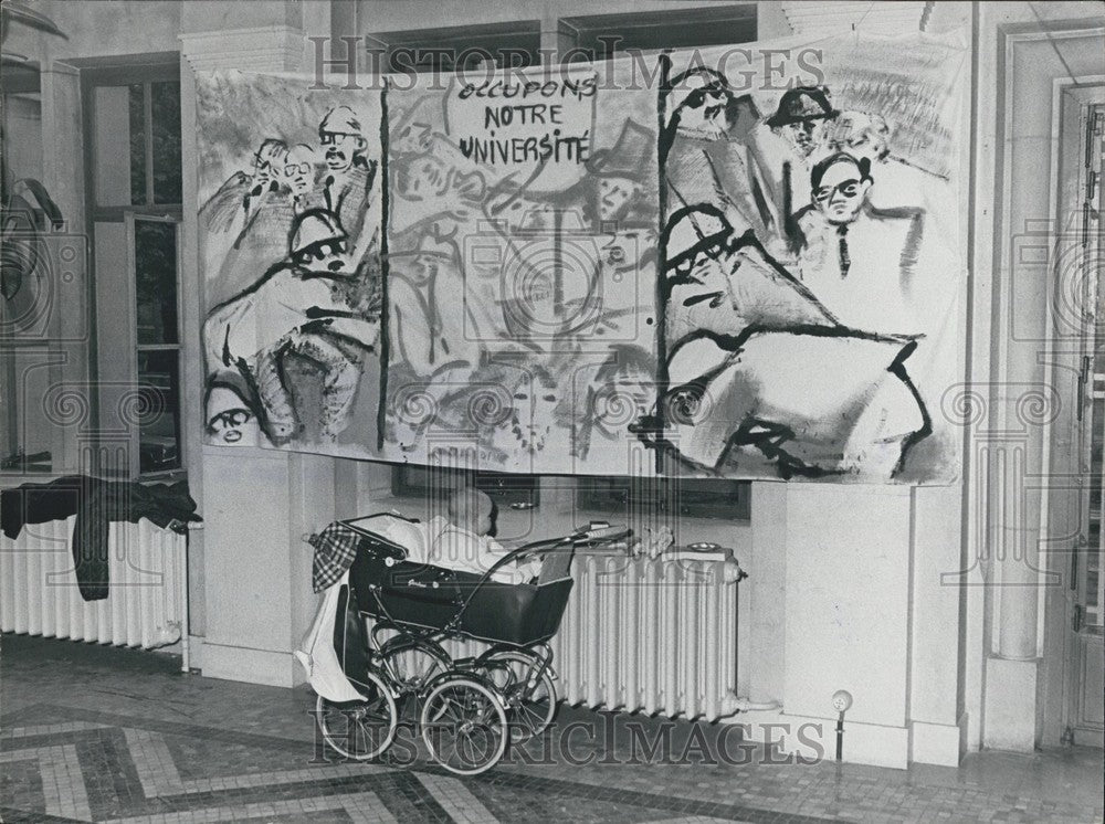 1968, Brussels University Students Express Ideas with Reform Posters - Historic Images