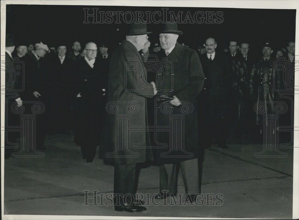 1954 Press Photo German Chancellor Dr. Adenauer and US Foreign Minister Dulles.-Historic Images