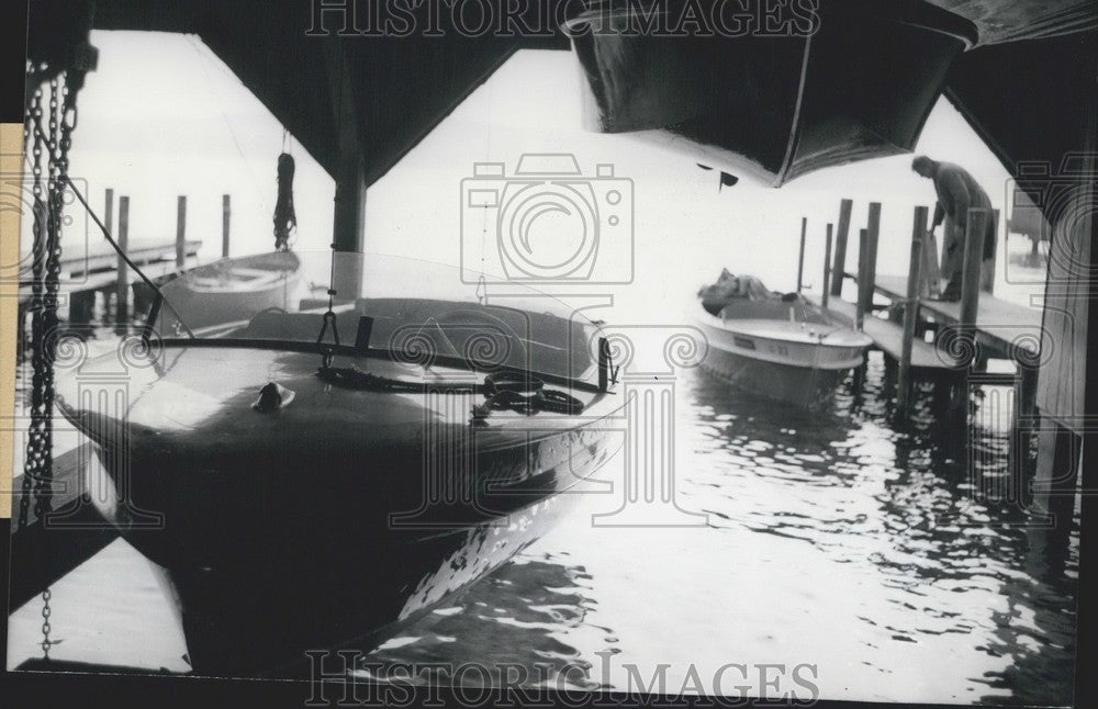 1968 Press Photo Docked Boats for Winter - Germany - Historic Images