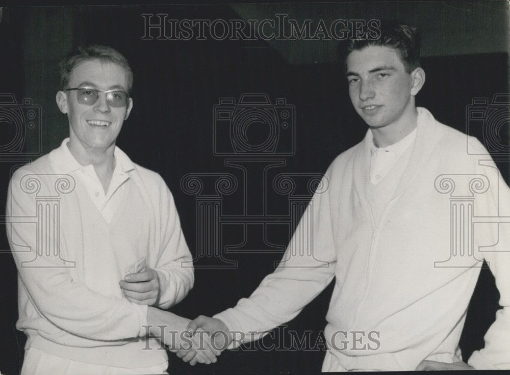 1961 Michel Leclercq Shakes Stanley Matthews Junior's Hand - Historic Images