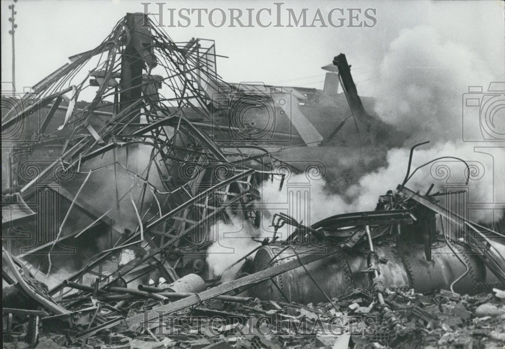 1958 Press Photo Tarare Factory's Boiler After Explosion - Historic Images