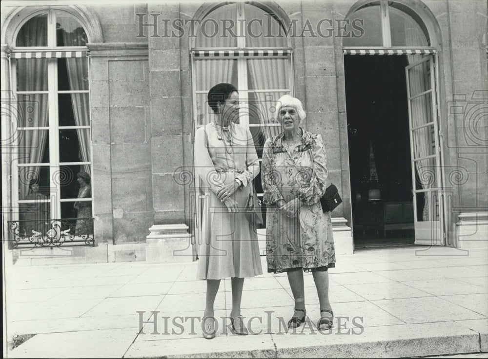 1978 Press Photo Lillian Carter &amp; Mrs Giscard d&#39;Estaing Elysee Palace Paris-Historic Images