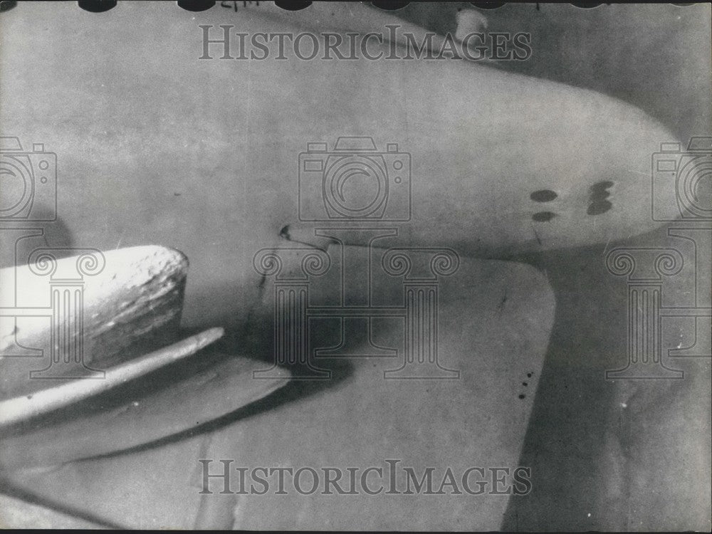 1970 Press Photo Wreck's Biggest Fragment, Back Part with Rudder & Diving Board-Historic Images