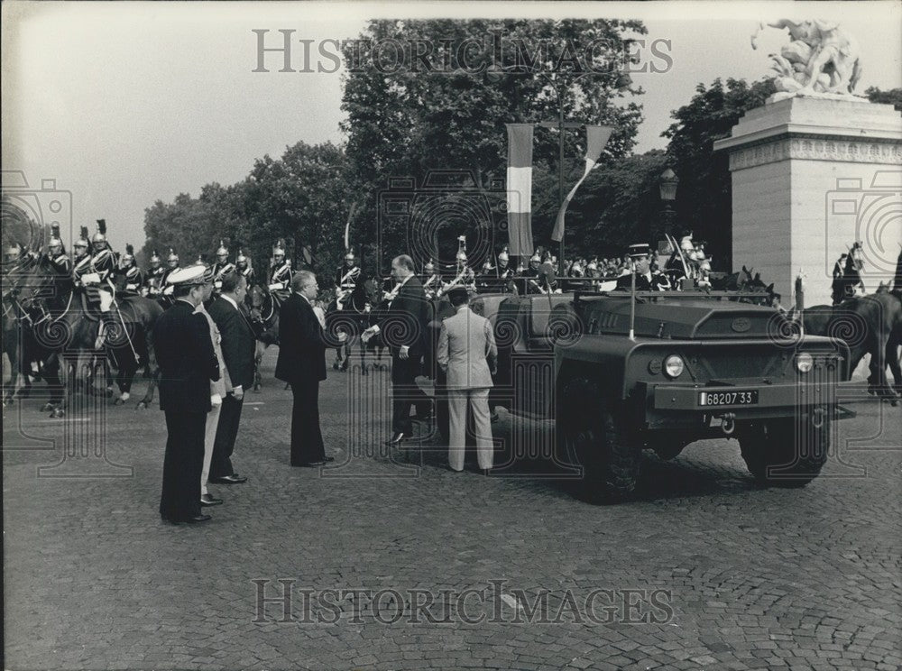 1983, Pierre Mauroy Welcomes Francois Mitterrand Bastille Day Parade - Historic Images