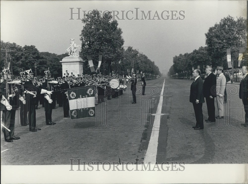 1983 Francois Mitterrand, Pierre Mauroy, Charles Hernu Face Guards - Historic Images