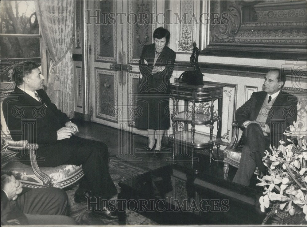 1983, Gury Marchuk and Francois Mitterand at the Elysee Palace - Historic Images