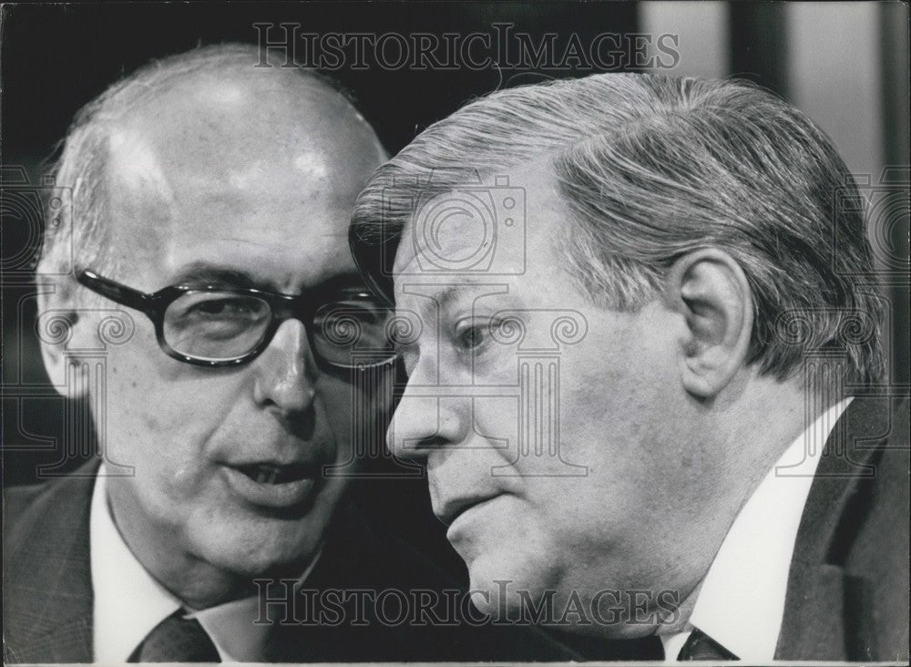 1980 Press Photo President Giscard d&#39;Estaing and Chancellor Helmut Schmidt - Historic Images