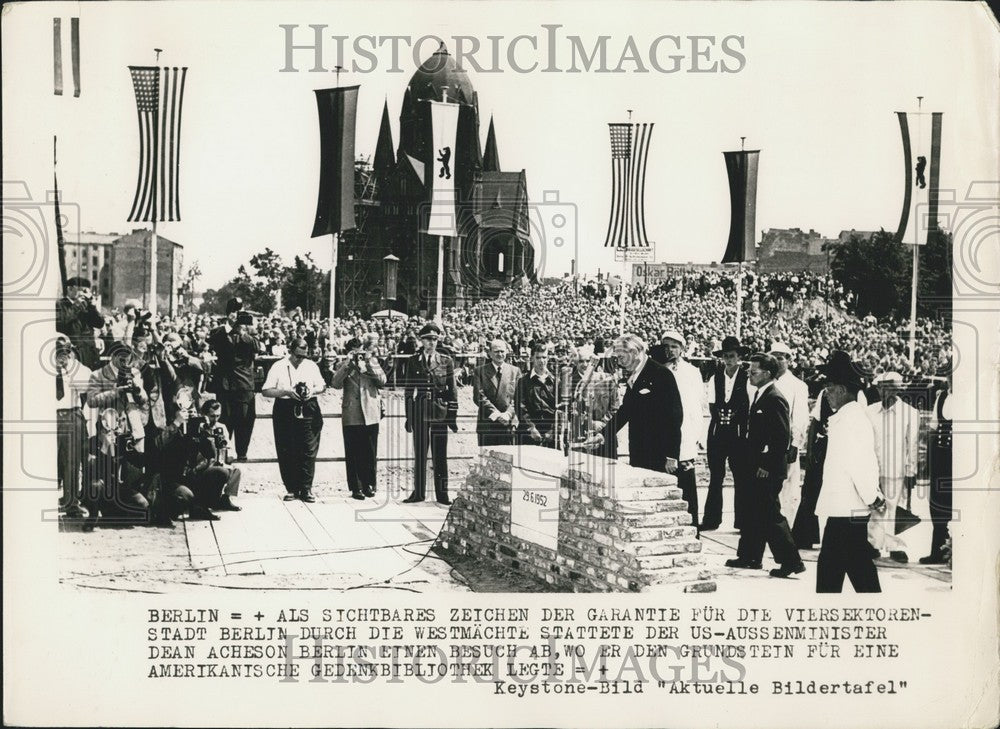 Press Photo US Secretary of State Dean Acheson in Berlin.-Historic Images