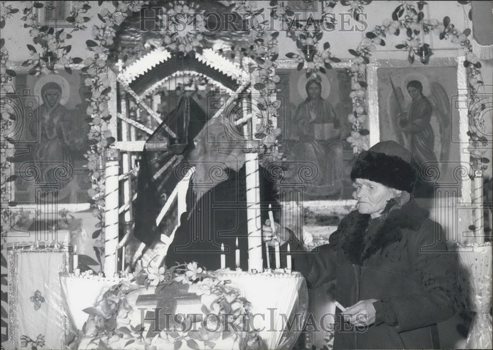 1968, Sister Natasha in front of a Church Alter - Historic Images