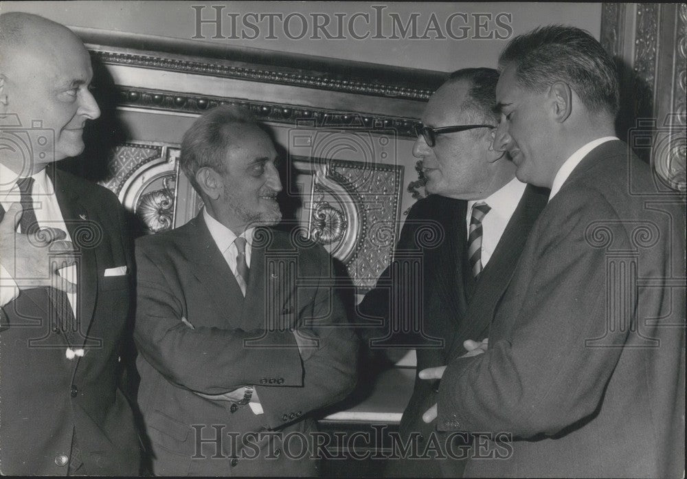 1967 Press Photo Robert Hirsch Francis Perrin Maurice Schumann Alain Peyrefitte-Historic Images