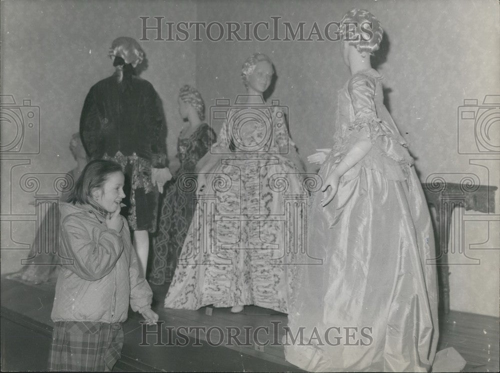 1962, Girl Admires Parisian Gowns Carnavalet Museum Paris France - Historic Images