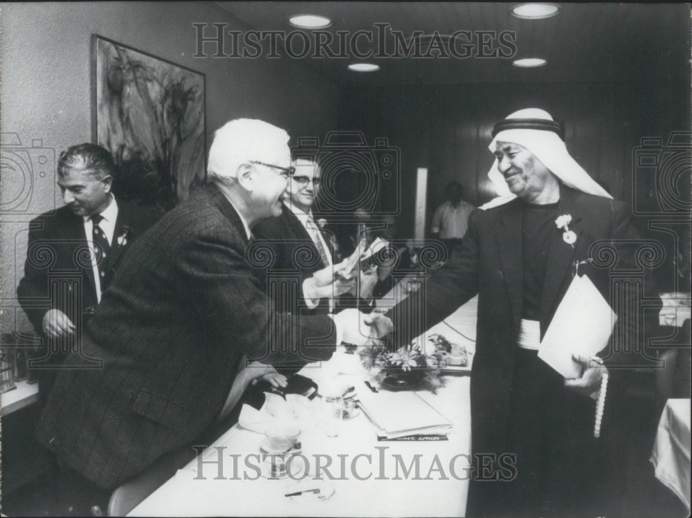 1971, Professor Seibin Gives Diploma to Arab Man from Israel - Historic Images