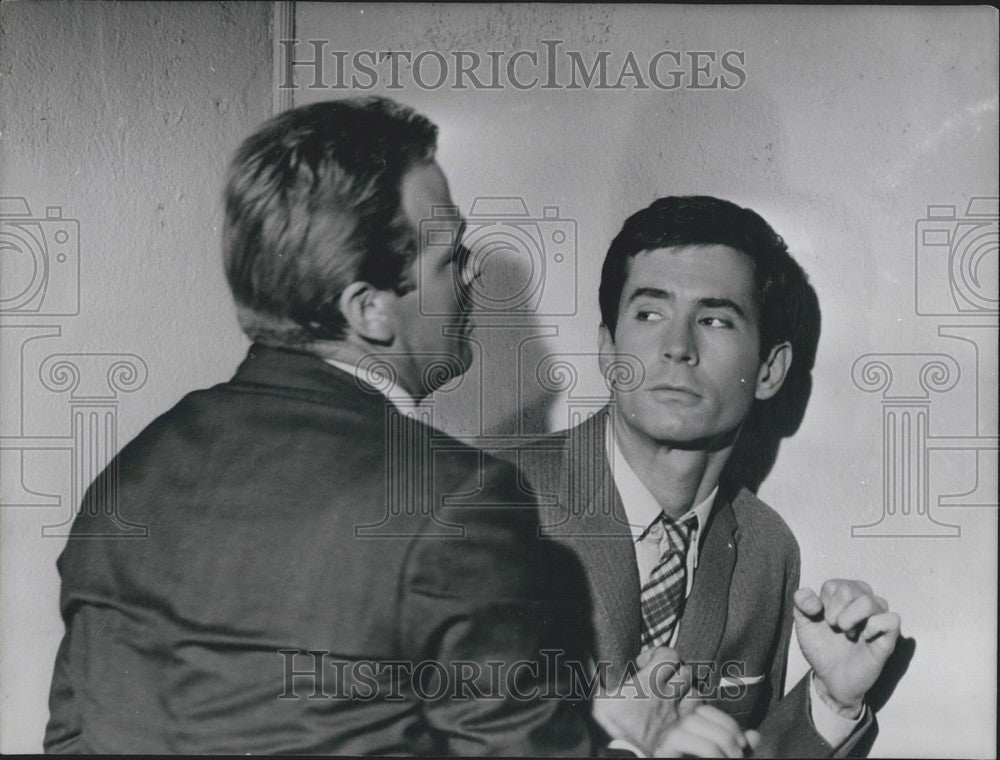 1962, Renato Salvatori & Anthony Perkins Film "Two Are Guilty" Scene - Historic Images