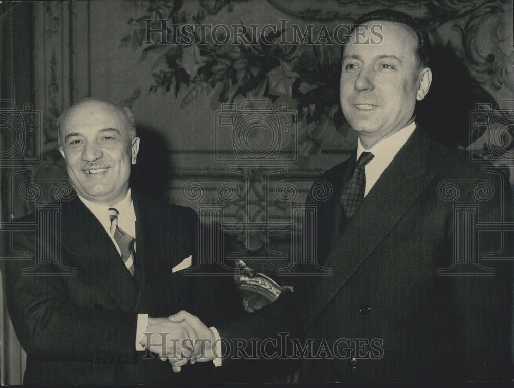 1959 Press Photo Italy&#39;s Council President Fanfani &amp; Prime Minister Michel Debre-Historic Images