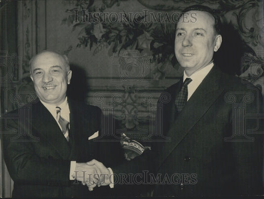 1959 Press Photo Italy's Council President Fanfani & Prime Minister Michel Debre-Historic Images