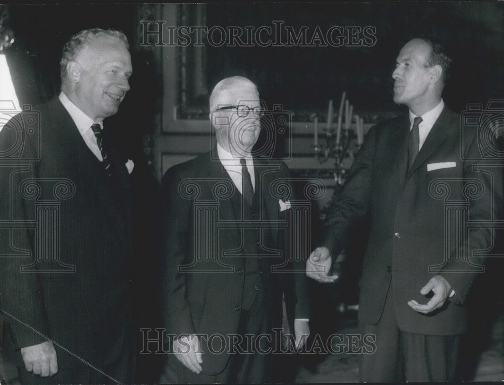 1965 Press Photo George Ball, Henry Fowler, Giscard d'Estaing Finances Ministry - Historic Images