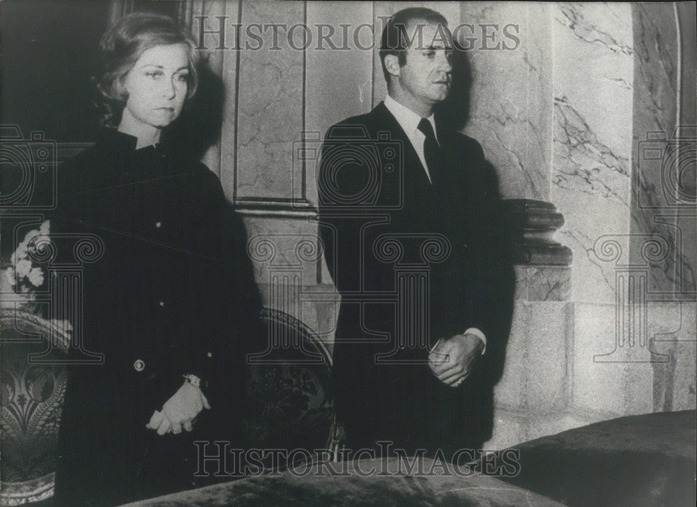 1975, Don Juan Carlos &amp; Wife During Pardo Palace Chapel Mass - Historic Images