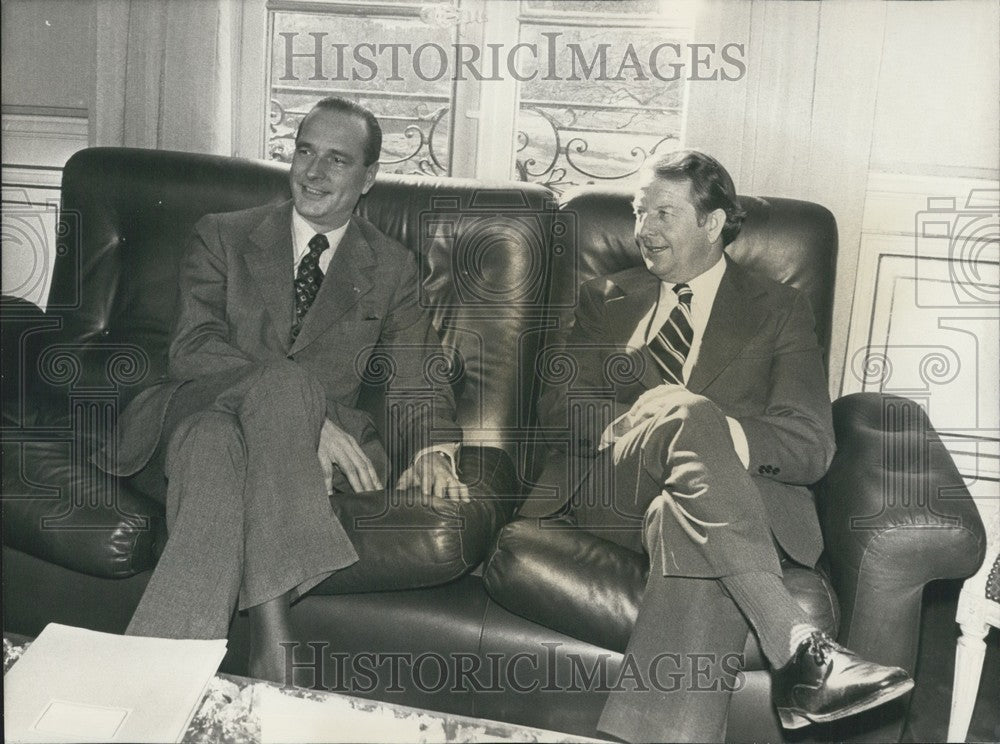 1975 Jacques Chirac &amp; Wallace Edward Rowling Matignon Hotel Paris - Historic Images