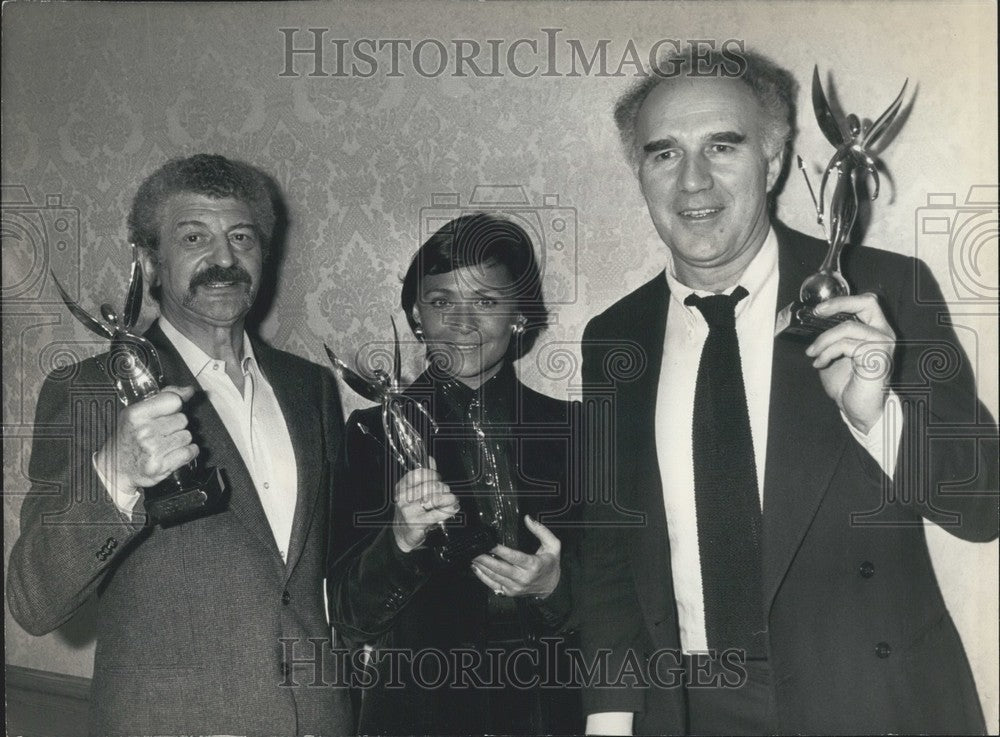 1978 Press Photo Archangel Awards: Y. Robert, Michel Piccoli, and S. Signoret-Historic Images