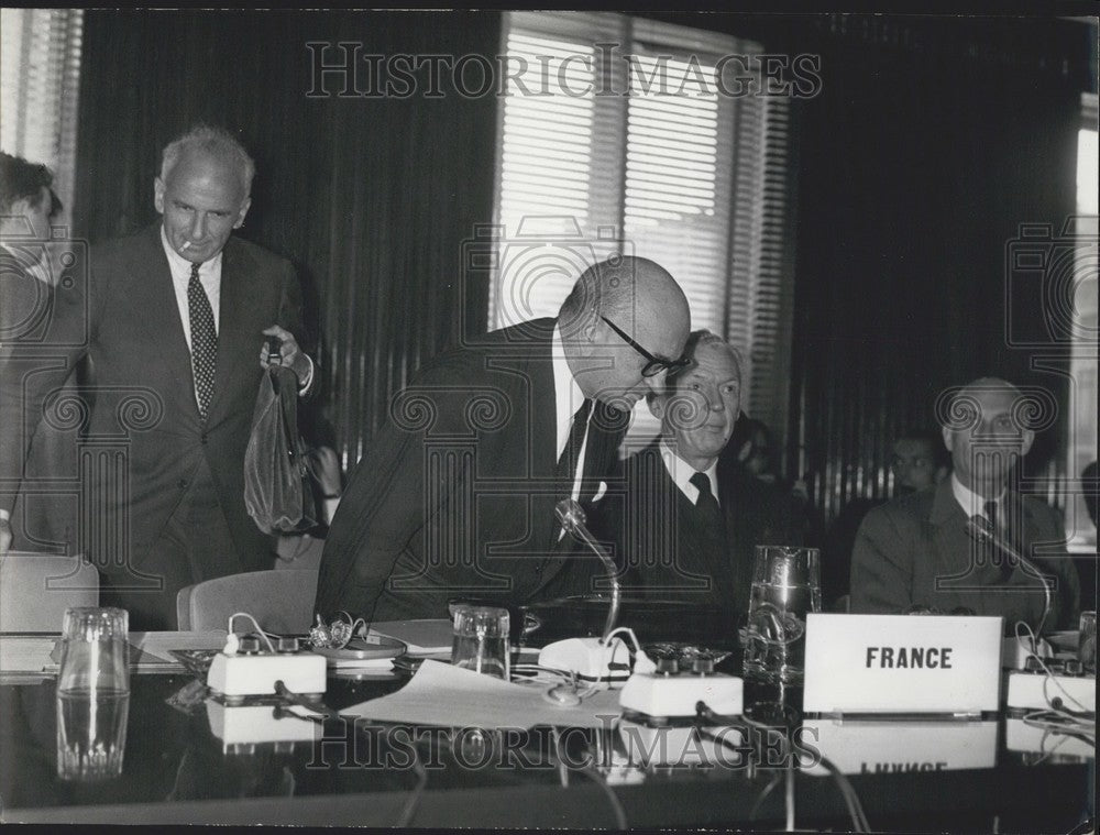 1966 Press Photo Edgar Faure, Mr Wormser, Mr Couve de Murville, Common Market-Historic Images