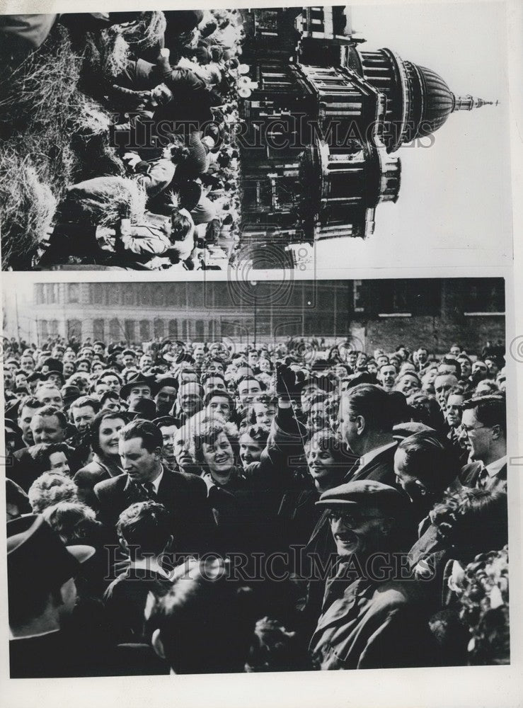 1952, London Event. Find Needle in Haystack for New Sewing Machine. - Historic Images