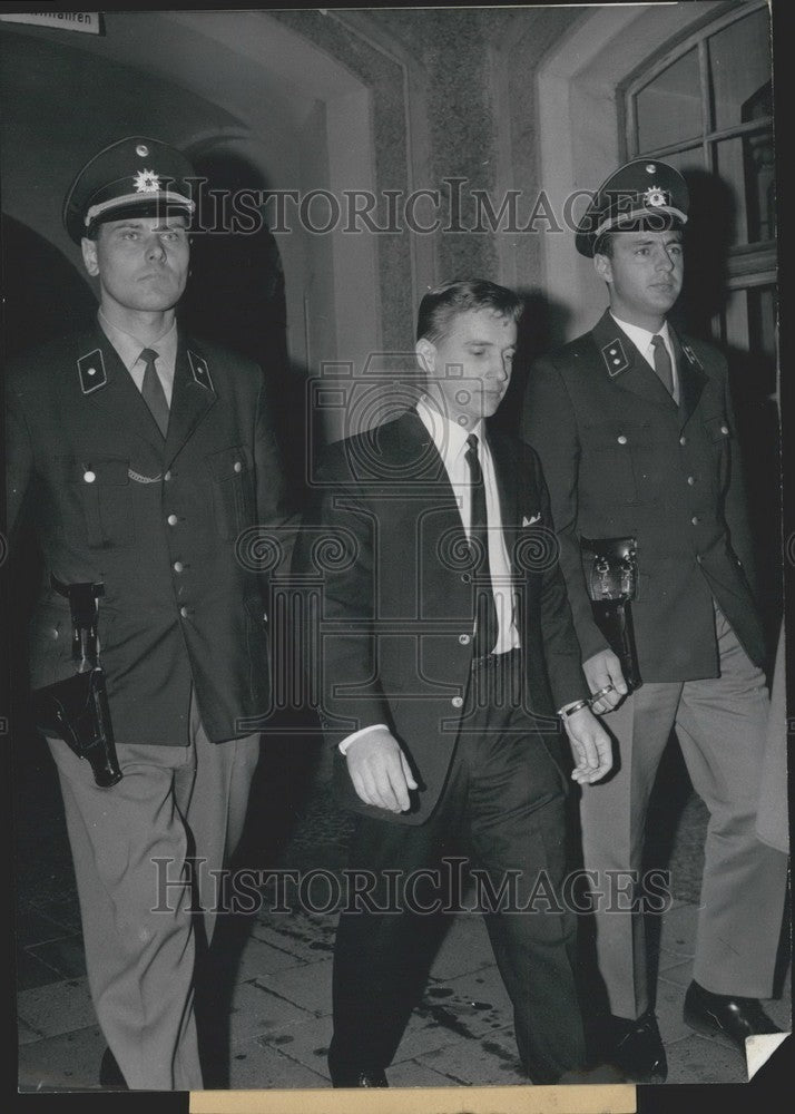 1967 Press Photo Criminal Wilhelm Leinauer. Enzian Murder Trial. Munich.-Historic Images